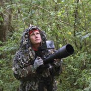 Janson scouts the area for wildlife activity