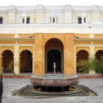 Patio of old cloister with new fountain