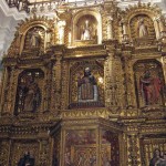 Baroque altar inside La Merced Church, Guatemala City