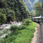 Train to Machu Picchu winds through river gorge