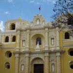 Much-photographed façade of La Merced Church, La Antigua