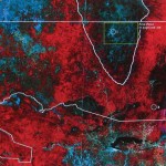 Triangular-shaped area crossing the Guatemala-Mexico border geographically defines the Mirador Basin (NASA, National Geographic)