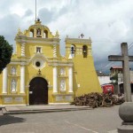 Church and plaza of San Miguel Escobar, facing west; probable vicinity of the second Santiago and possible site of its cathedral.