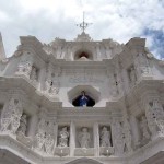 Façade of Franciscan church in Ciudad Vieja, facing east, has chiseled in stone: 1st cathedral, founded in 1534. But was it?