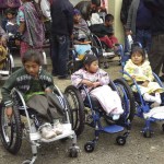 Clients settle into their new wheelchairs in Totonicapán
