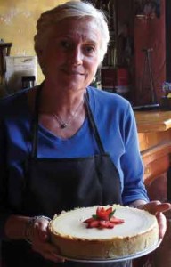 Linda Champagne brings out desserts to be judged by the panel