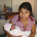 Young mother and her newborn at the AMA clinic