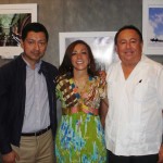 Harry Diaz, left, with Festival hosts