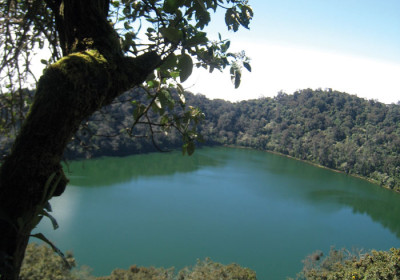 View of the lagoon from the top of the ridge