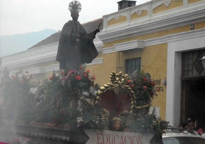 Santo Hermano Pedro allegorical procession goes throughout the streets of Antigua after the 2 p.m. mass on Sunday, April 29