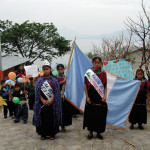 Participants in the secular parade march