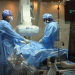 Dr. Leal and Dr. Calvimontes performing ablation procedure. (photos: Lori Shea)