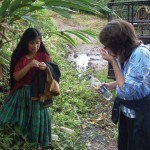 Smelling the fragrant cardamom seeds