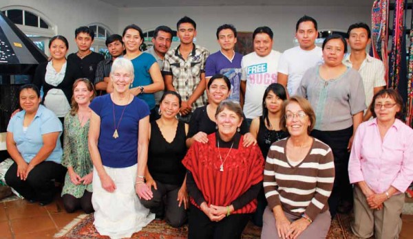 Holbik with staff and supporters