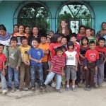 Margaret Blood with a group of well-fed students (Carolyn Daly)