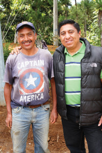 Project manager (right) with member of the  COCODES committee.